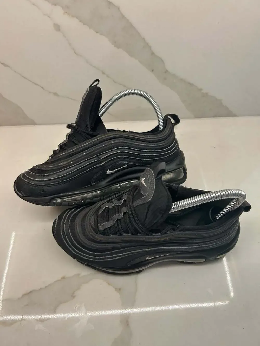 Nike Air Max 97 GS Triple Black Running Shoes Size 4y